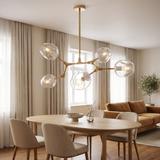 Lampa Wisząca Szklane Kule 5 Ramion APP506-5C Złota