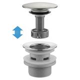 Syfon umywalkowy z korkiem klik-klak Rea Flow Nikiel Szczotkowany