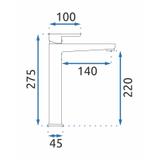 Wastafelkraan Rea Orix Gold High