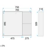 Bathroom furniture set with washbasin Gama T25023 BXM 80CM