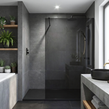 Walk-in douchewand Rea Flexi Grey / Black 120