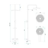 Termostatinis dušo komplektas Lungo Diamond Copper Brush