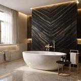 Vanová baterie Rea Lungo Stripe Gold  Brush