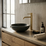 Fürdőszobai csaptelep Rea Lungo Stripe Brush Gold