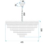 Hängelampe Cristal G054-CP 50cm GOLD