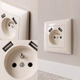 Gniazdo pojedyncze z uziemieniem + 2x USB-A OSTE JNH003-G Beżowe