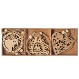 Zestaw drewnianych zawieszek na choinkę 9szt