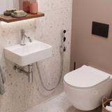 Washbasin faucet with bidetta Rea Lungo Chrome