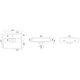 Lavabo in conglomerato GOYA 60cm Conglomerato + Supporto