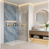 Duschwand Rea Flexi Transparent / Gold 70