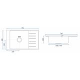 Kuchyňský dřez REA STEN - černá žula