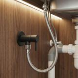 Zawór kątowy 1/2" x 3/8" Czarny