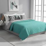 Narzuta dwustronna pikowana Inez  jasnoszary-miętowy