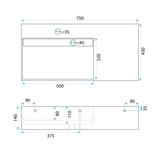 Умывальник конгломератный на столешницу  Archi 75 CM Grey MATT