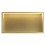 bathroom shelf LED 30x60 brush gold