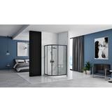 Cabine de douche REA Look Black 80x100 + Receveur de douche Look White
