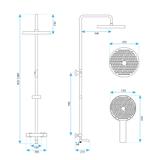 Kit de douche Rea Lungo Stripe Brush Nickel