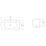 Baignoire autoportante Rea Ferrano Slim 160