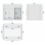 Ensemble de meubles de salle de bain Paris 60cm Beige meuble avec lavabo + miroir + étagère