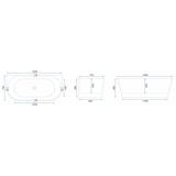 Akrilna stenska kad OLIMPIA 150 cm