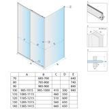 Душова кабіна Rea Primo Slide 110x70 Chrome