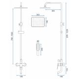 Σετ ντους REA SOUL Black/Gold Brush