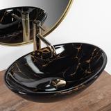Nadgradni umivaonik Pamela Black Marble Shiny