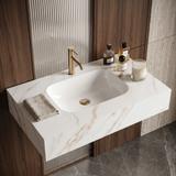 Lavabo suspendu Rea Aresa Grey Gold 80