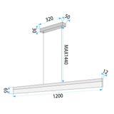 Lampa wisząca LED APP1694-CP 120 cm Złota Szczotkowana