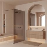 Stena za prhanje Rea Flexi Brown / Titan 80