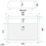 Νιπτήρας Rea Castel 54 x 38 x 14 εκ.