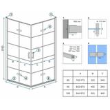 Cabina doccia Rea Molier Black Double 80x100