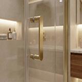 Shower enclosure Rea Bruno 100x80 Brush Gold