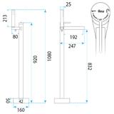 Robinet autoportant Rea Grace Brush Gold