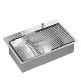 Stainless steel sink BURT 110 WORKSTATION BRUSH NICKEL