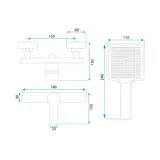 Baterie de duș REA ARGUS GOLD BRUSH