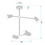 Lampe APP1708-4CP BLACK + GOLD