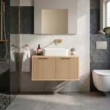 Dulap baie pentru lavoar Rea Core 80cm Beige