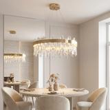 LED кристална висяща лампа SWE074-1CP 50см Brushed Gold
