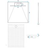 Dušo irklavimo baseinas Bazalt CARRARA WHITE 90x90
