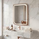 Lustro ścienne LED ZONE 80x60 Różowe Złoto Szczotkowane