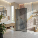 Stena za prhanje Rea Flexi Grey / Brush Gold 120