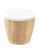 Misa WC podwieszana Carlo Flat złota szczotkowana