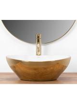 Umywalka nablatowa Rea Sofia Gold / White