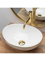 Umywalka nablatowa Rea Sofia Gold Edge