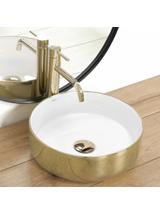 Κεραμικός πάγκος νιπτήρας SAMI GOLD/WHITE 36 x 36x 12 cm