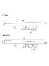 Listwa spadkowa brodzikowa 140cm Złota
