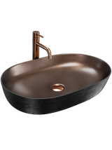 Umywalka nablatowa Rea Cleo 61 Copper Brush / Black