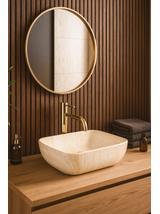 Πάγκος νιπτήρας Rea Freja Travertine Matt 51 x 39.5 x 14 cm