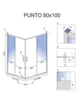 Kabina prysznicowa Rea Punto 80x100 Czarna